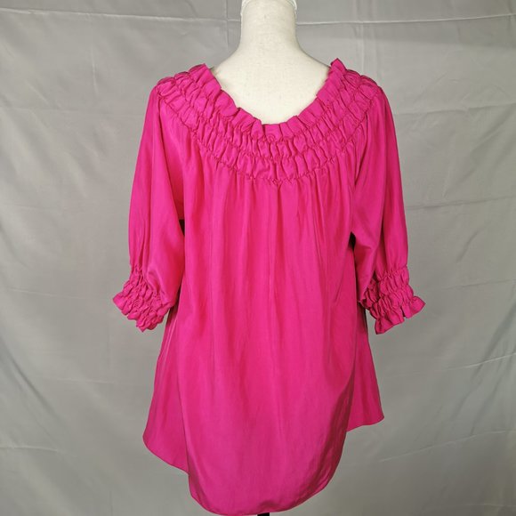P.A.R.O.S.H Off The Shoulder Fusha Blouse - Picture 3 of 7